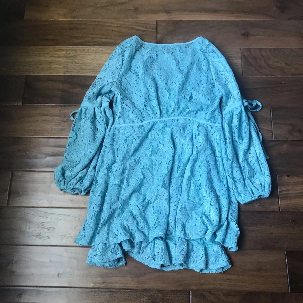 Free People Ruby Crochet Mini Dress Sea Foam M
